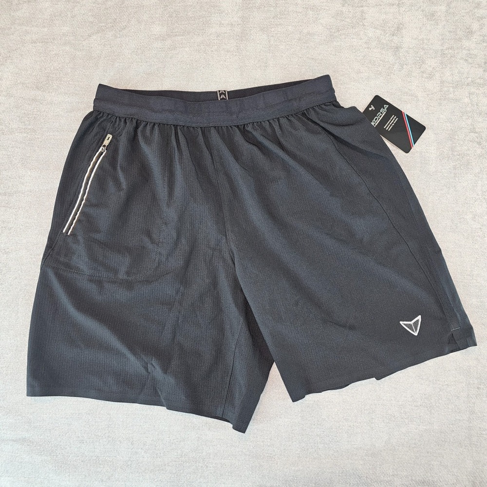 KORSA Road Runner Mens Medium Shorts Accelerate 7" Unlined Black Gym Activewear